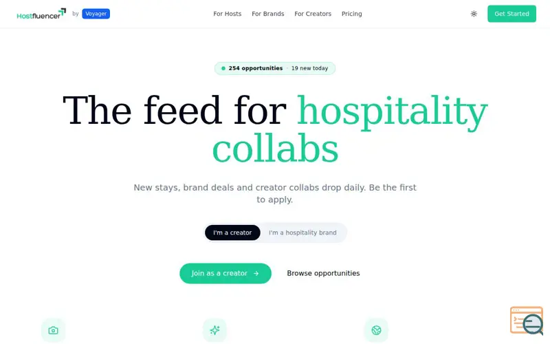 Screenshot of Hostfluencer