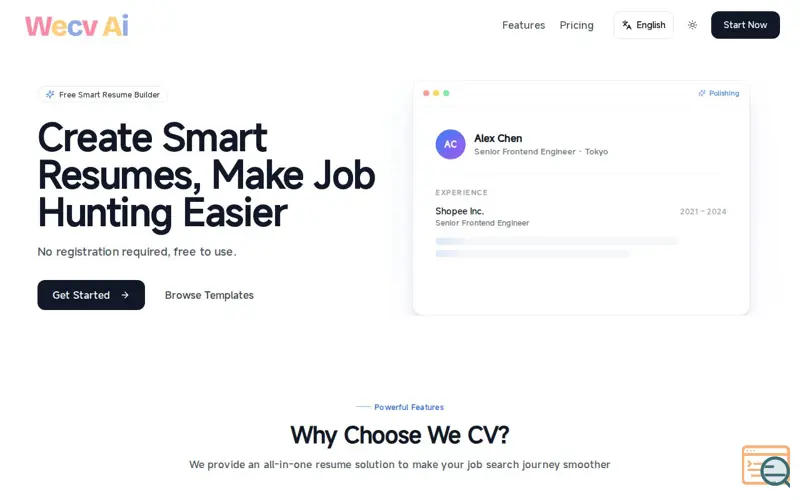 Screenshot of Wecv Ai