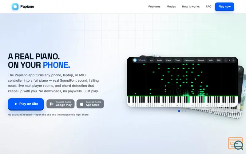 Screenshot of Papiano