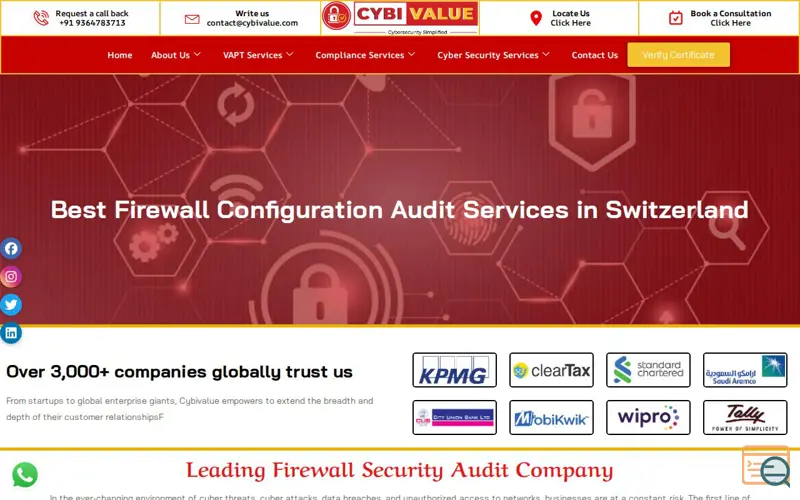 Screenshot of Cybivalue|Trusted Partner Cybersecurity., a launch using WP Rocket