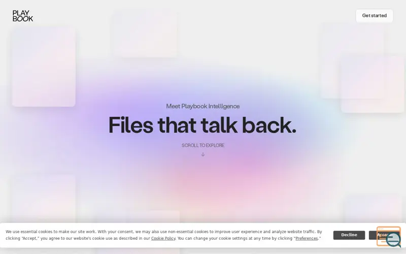 Screenshot of Playbook Intelligence, a launch using Ghost