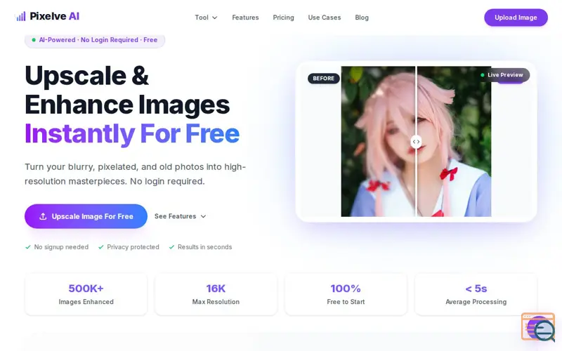 Screenshot of Pixelve AI