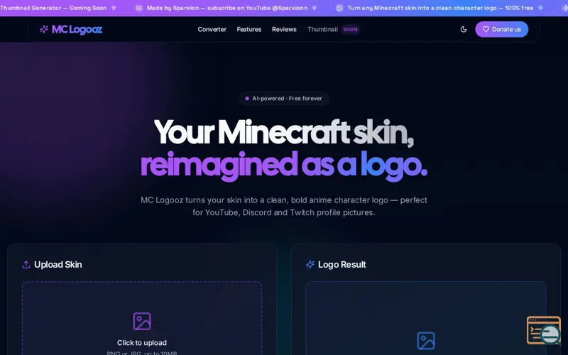 Screenshot of MC Logooz - MInecraft Skin to Logo