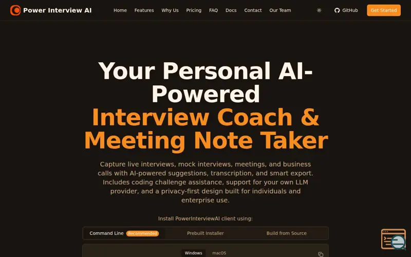 Screenshot of Power Interview AI