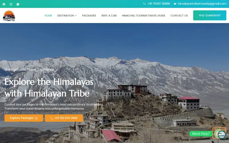 Screenshot of Himalayan Tribe, a launch using WebHostBox