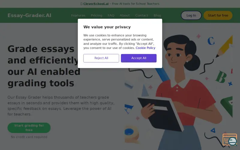 Screenshot of Essay Grader AI