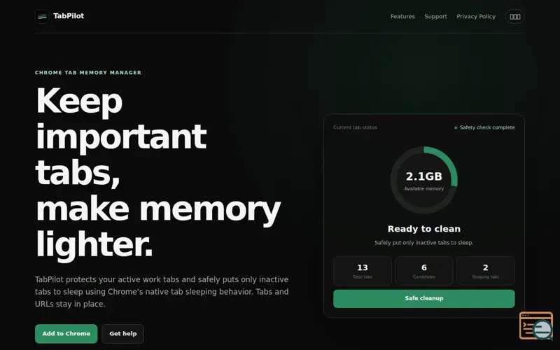 Screenshot of TabPilot