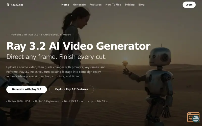 Screenshot of Ray 3.2 AI Video