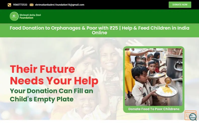 Screenshot of Shrimati Anita Devi Foundation, a launch using Drupal
