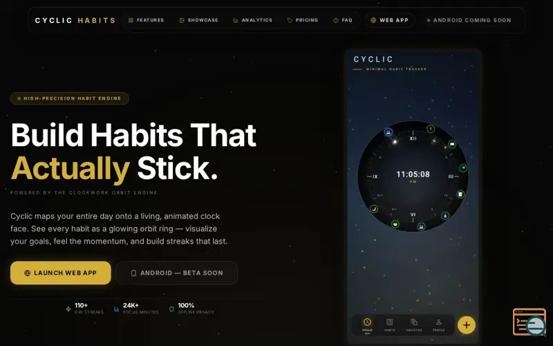 Screenshot of Cyclic Habits