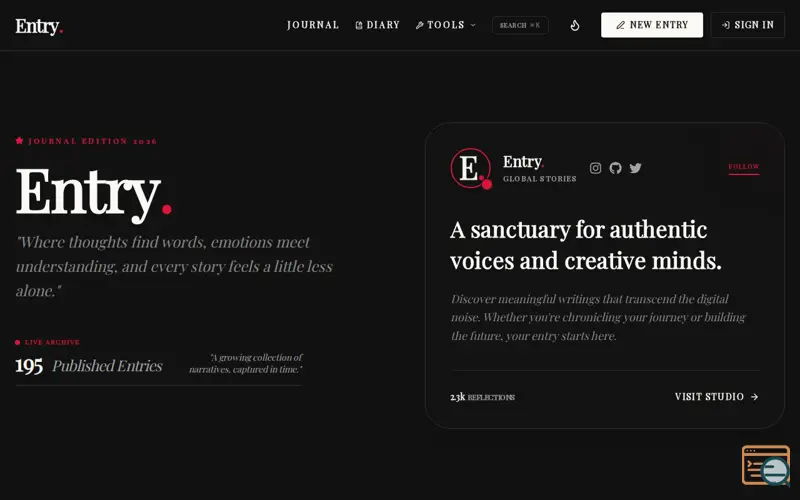 Screenshot of Entry.
