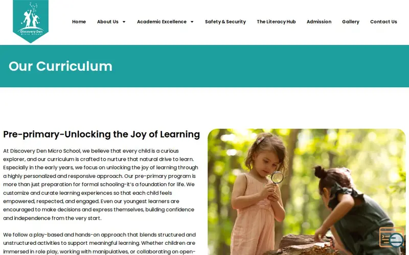 Screenshot of Best nursery school Hyderabad, a launch using FastComet