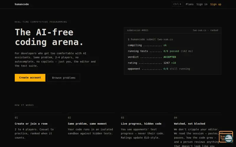 Screenshot of Humancode