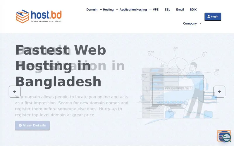 Screenshot of host.bd