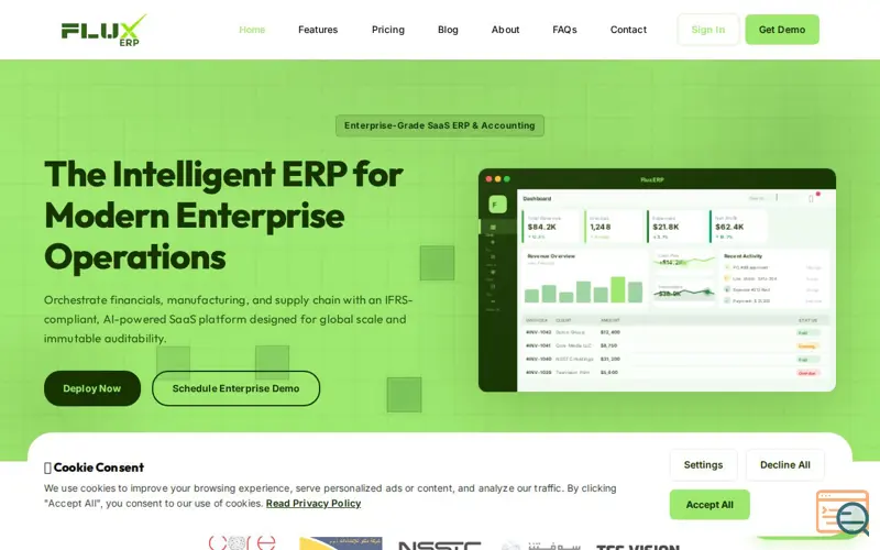 Screenshot of FluxERP