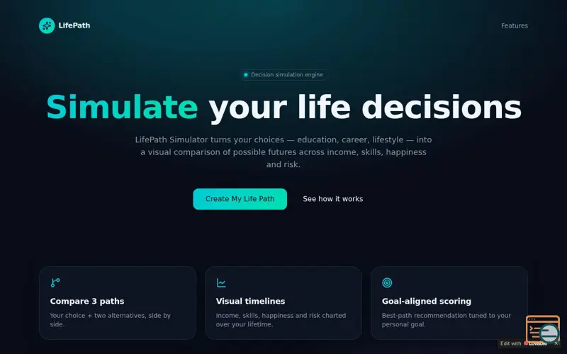 Screenshot of LifePath Simulator