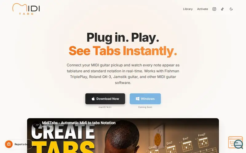 Screenshot of MidiTabs
