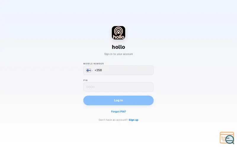 Screenshot of hollo