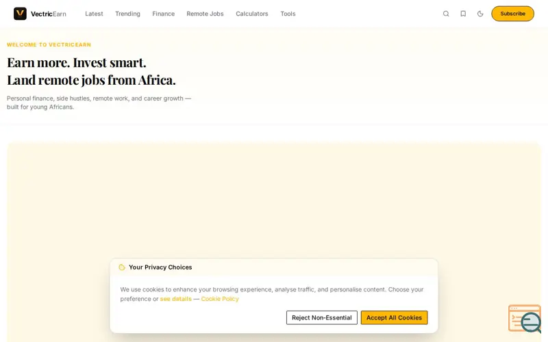 Screenshot of VectricEarn