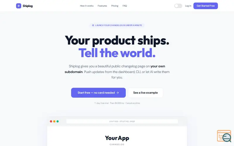 Screenshot of Shiplog