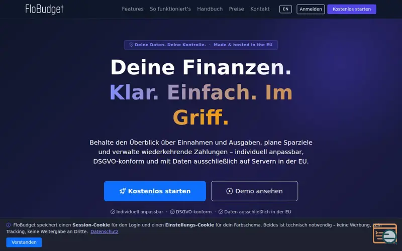 Screenshot of FloBudget