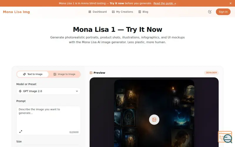 Screenshot of Mona Lisa Img