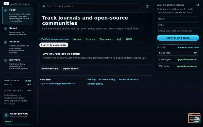 Screenshot of NexaBrief