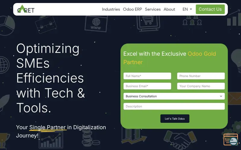 Screenshot of Caret IT - Odoo Gold Partner