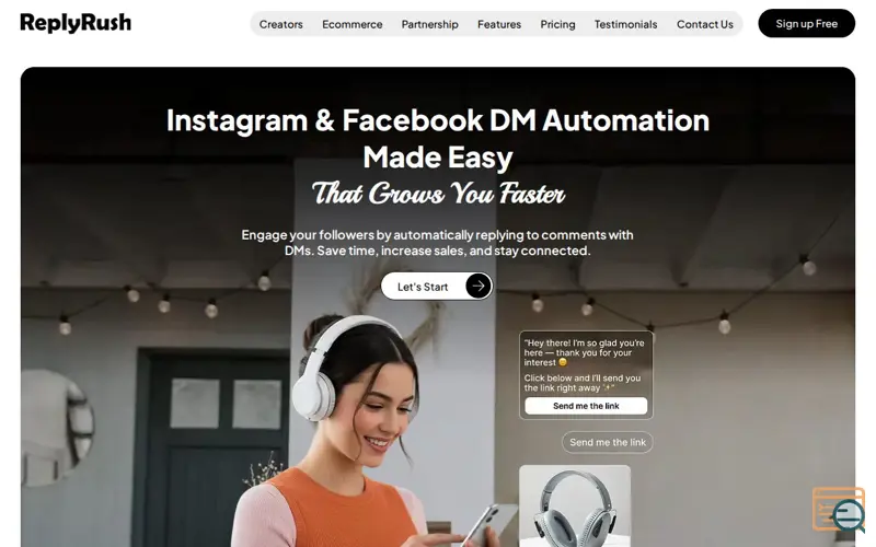 Screenshot of Instagram & Facebook DM Automation