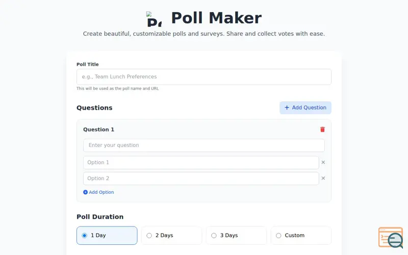 Screenshot of Poll Maker