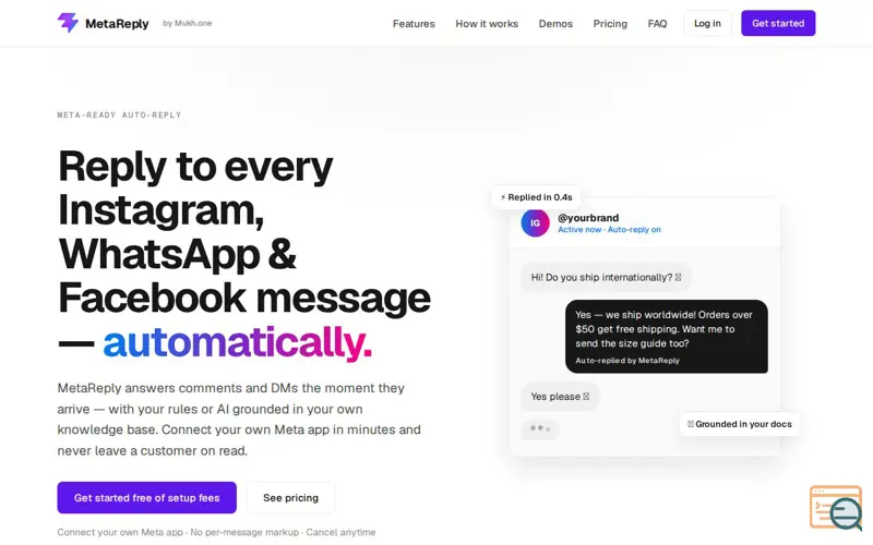 Screenshot of MetaReply