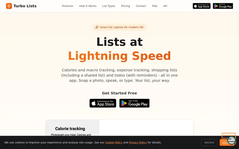 Screenshot of Turbo Lists