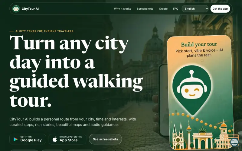 Screenshot of CityTour AI