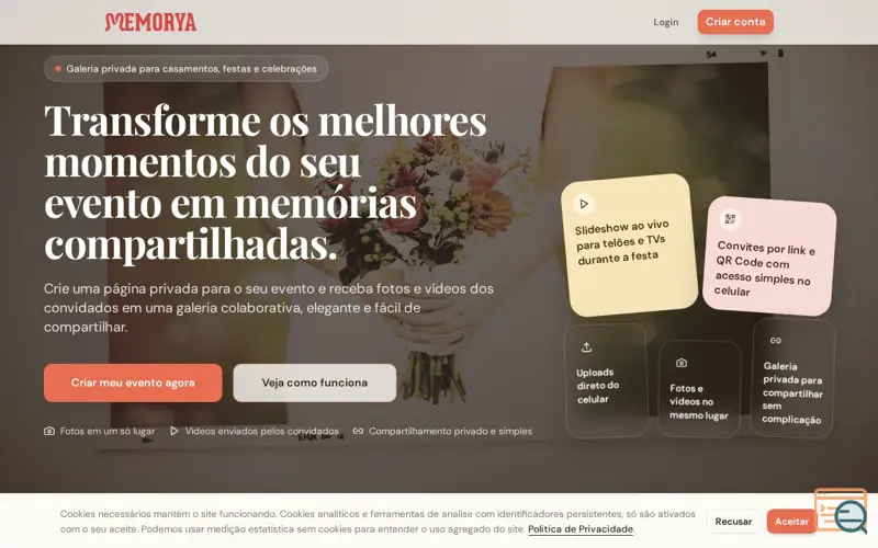 Screenshot of Memorya, a launch using Umbler