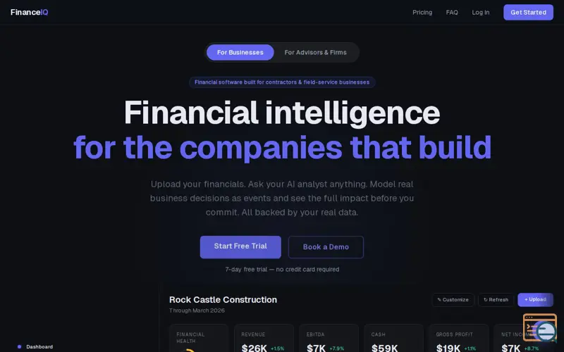 Screenshot of FinanceIQ