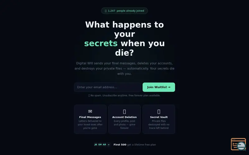 Screenshot of Digital Will