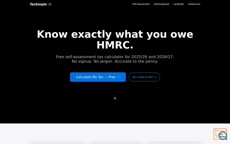 Screenshot of TaxSimple