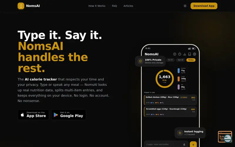 Screenshot of NomsAI