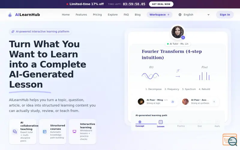 Screenshot of ai learn hub