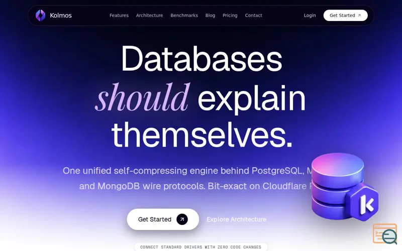 Screenshot of KOLMOS — Explanation-First Database Engine