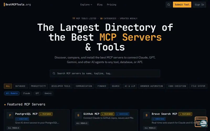 Screenshot of BestMCPTools