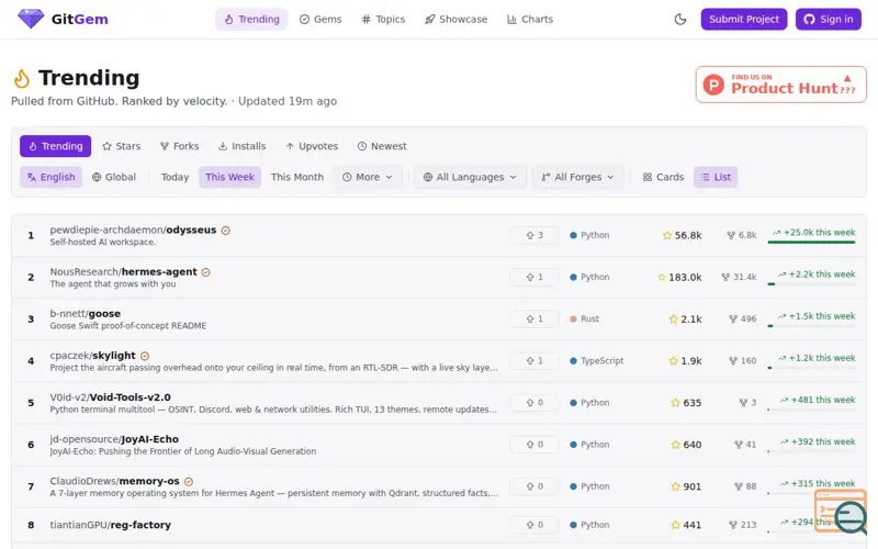 Screenshot of GitGem.org