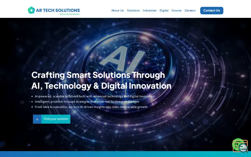 Screenshot of AR Tech Solutions