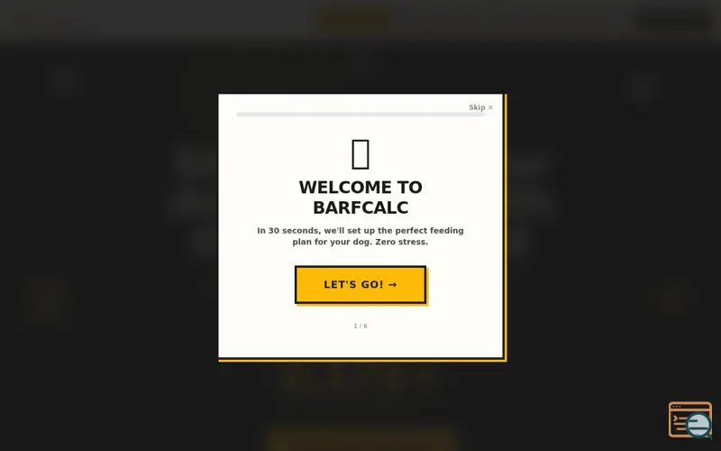 Screenshot of BarfCalc