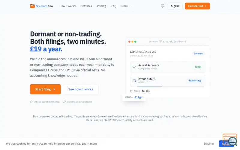 Screenshot of DormantFile