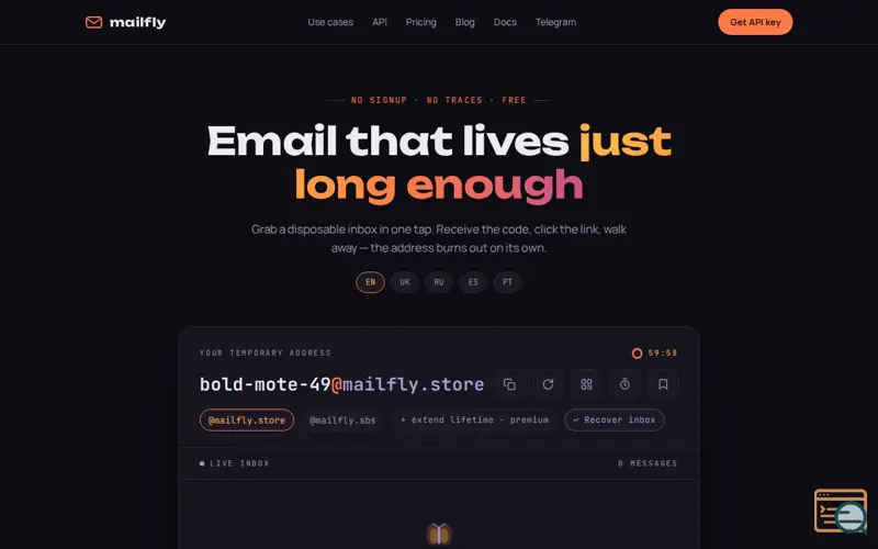 Screenshot of Mailfly