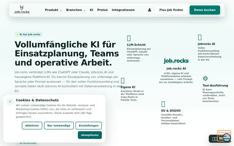 Screenshot of job.rocks AI