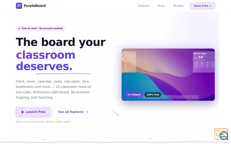 Screenshot of PurpleBoard — Free Forever
