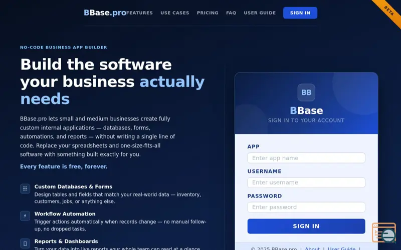 Screenshot of BBase.pro