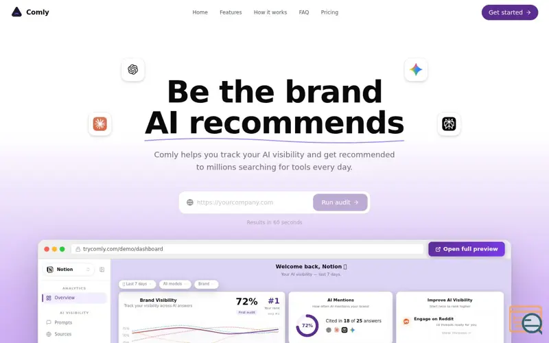 Screenshot of Comly